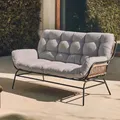 Produktbild: Mendler 2er-Sofa HWC-P75 Stoff - dunkelgrau, Polster hellgrau