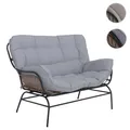 Produktbild: 2er-Sofa HWC-P75, Gartensofa Gartenbank Couch 2-Sitzer, Stoff Poly-Rattan Metall