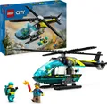 Produktbild: LEGO City Rettungshubschrauber, Hubschrauber-Spielzeug für Kinder, Helikopter mit Seilwinde, Rotoren und 3 Figuren inkl. Pilot, Wanderer und Luftretter, Geschenk für 6-jährige Jungs und Mädchen 60405
