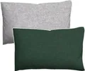 Produktbild: Biberna Melange Flanell-Wendekissenbezug, Größe 40x80 cm, dunkelgrün