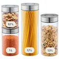 Produktbild: SILBERTHAL Vorratsglas Aufbewahrungsbehälter 4er Set Lebensmittel Glas Silkon