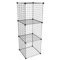 Produktbild: Drahtwürfel Regalsystem 3 Fächer Modulregal Würfelregal Schwarz 109x38,5x38,5 cm