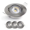 Produktbild: LED Einbaustrahler 230V, 5W / 450lm, 50° schwenkbar, Deckenspots warmweiß 300...