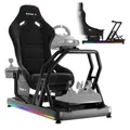 Produktbild: Huzaro Speed 9.0 | Racing Simulator Cockpit mit LED-Beleuchtungsfunktion F-GT | Frei verstellbar | mit allen Lenkrädern und Pedalen kompatibel 