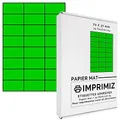 Produktbild: 600 Selbstklebende Etiketten neon grün von 70 x 37 mm - 24 Etiketten/Blatt - 25 Blatt A4 / Papier matt - Farbe - Für Inkjet/Laser/Kopier Drucker - Etiketten farbig