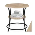 Produktbild: tectake Beistelltisch, Industrial Style, rund, mit 2 Ablagen, 55 x 56 cm