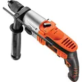 Produktbild: Black+Decker 2-Gang Schlagbohrmaschine (850 Watt, 13mm Metall-Schnellspannbohrfutter, Konstanter Rechts-/Linkslauf, Griffgummierung, Zweihandgriff mit Tiefenanschlag und Koffer), KR8542K-QS