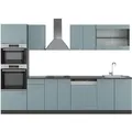 Produktbild: Vicco R-Line Küchenzeile Blau-Grau/Anthrazit 300 cm mit Hochschrankohne Arbeitsplatte ohne E-Geräte