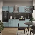 Produktbild: Vicco - Küchenzeile R-line, Blau-grau/anthrazit, 300 Cm Mit Hochschrank, Ohne Arbeitsplatte