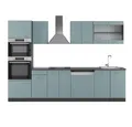 Produktbild: Vicco Küchenzeile R-Line, Blau-Grau/Anthrazit, 300cm mit Hochschrank ohne Arbeitsplatte