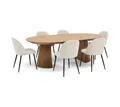 Produktbild: ebuy24 Essgruppe Tokyo Essgruppe Esstisch natur, 6 Stühle aus beige, (7-tlg)
