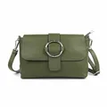 Produktbild: Made in Italy Damen Leder Tasche Umhängetasche Cross Over Body Messenger Bag Echtleder Ledertasche Schultertasche Brusttasche Hüfttasche Gürteltasche Clutch Abendtasche Olivgrün
