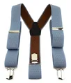 Produktbild: TigerTie Unisex Hosenträger mit 3 extra starken Clips - blau braun gepunktet