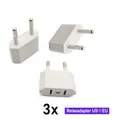 Produktbild: 3x Reise Strom Adapter Stecker USA/Japan/Kanada/Mexiko Zu EU/DE/AT Reiseadapter