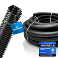 Produktbild: METEOFLEX PROTECT Leerrohr mit Zugdraht/Einzughilfe 750N M20 / M25 / M32 / M40 / M50 aus HDPE - Wellrohr für Erdreich, Erdverlegung, Außenbereich, Beton - hohe Druck- & Schlagfestigkeit (M20-50m)