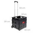 Produktbild: relaxdays Einkaufstrolley relaxdays Einkaufstrolley Kunststoff schwarz, 35 l, Kompakt klappbar mit leichtgängigen Rädern