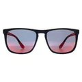 Produktbild: Superdry Shockwave 189 gummierte Sonnenbrille mit blauem, rotem Spiegel