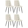 Produktbild: CLP 4er Set Esszimmerstuhl Tilde cremeweiß/Samt