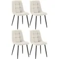 Produktbild: 4er Set Esszimmerstuhl Tilde cremeweiß Samt