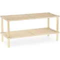 Produktbild: Relaxdays Schuhregal Holz Natur Platzsparend 2 Ebenen 29,5 cm x 63 cm x 26 cm 1,1 kg