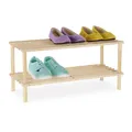 Produktbild: Schuhregal Schuhständer Holzschuhregal Schuhablage Schuhorganizer natur 2 Etagen