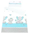 Produktbild: Babylux Bettwäsche Bezug 2 TLG. 100 x 135 cm / 90 x 120 cm Kinderbettwäsche Bettwäsche Kind Bettset Baby Babybettwäsche (111. Elephanten Türkis, 90 x 120 cm)