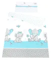 Produktbild: BabyLux Babybettwäsche BABYLUX Kinderbettwäsche 2 Tlg. 90 x 120 cm Bettwäsche Bettbezug Kind, 111. Elephanten Türkis