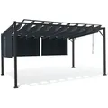 Produktbild: Idmarket - Pergola Luxus-edition Verstellbare Lamellen 3x4 M Und 4 Jalousien Anthrazitgrau