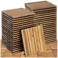 Produktbild: tectake Terrassendielen Terrassenfliesen 40er Set mit Klicksystem, 31 x 31 x 2,2 cm, 3,844 m2, BxL: je 31,00x31,00 cm, (Terrassenplatten Außenbereich Tabula, 40-St., in braun), massives Akazienholz, mit Drainage, wetterfest und langlebig braun