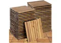 Produktbild: tectake Terrassendielen Terrassenfliesen Tabula 4er Lamellen mit Drainage - wetterfest, 3,844 m², BxL: je 31,00x31,00 cm, (40-teiliges, 40-St., Fliesenset), massives Akazienholz, 31 x 31 x 2,2 cm