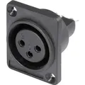 Produktbild: Hicon - Hi-x3df-p Xlr-steckverbinder Flanschbuchse, Kontakte Gerade Polzahl: 3 Schwarz 1 St.