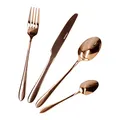 Produktbild: HOMLA Abele Besteckset für Vier Personen 16-teilig Edelstahl Hygienisch Elegant Leicht zu Reinigen Kupfer