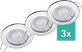 Produktbild: 3er Set Oktaplex Einbaustrahler inkl. LED Modul 3.000K warmweiß - Deckenspots Chrom