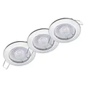 Produktbild: Oktaplex Lighting 3er Set LED Spot Sedan - mit LED Modul 4,8W 3000K 230V 380lm Warmweiß 110° - Einbaustrahler Chrom Lochmaß 60mm