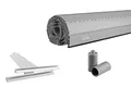 Produktbild: Schellenberg 39000 60 x 80 cm grau, Rolladenpanzer Set PVC Mini für 40 mm Stahlrohrwellen, Breite kürzbar, inkl. Rolladen Aufhängefeder, Alu-Endleiste, Rolladenstopper