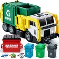 Produktbild: Müllauto Spielzeug, 40cm, Licht, Sound, Müllwagen mit Container, 3 Mülleimer,...
