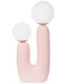 Produktbild: BELIANI Tischlampe Pastellrosa Harz 40 cm Hoch mit Schirm Kugelform 2-Flammig Langes Kabel mit Schalter Modern Schlafzimmer Wohnzimmer Nachttischlampe