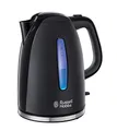 Produktbild: Russell Hobbs Wasserkocher [1,7l, 2400W, blaue LED-Beleuchtung] Textures+ (Schnellkochfunktion, herausnehmbarer Kalkfilter, beleuchtete Wasserstandsanzeige, autom. Deckelöffnung) Teekocher 22591-70