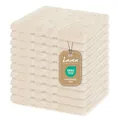Produktbild: Lavea® 10er Set Seiftuch 30x30 cm – Hochwertige Gästehandtücher 30x30 aus 100% Baumwolle, Frottierserie Elena – Saugstark, Waschbar und Strapazierfähig - Creme