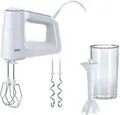 Produktbild: Braun Handmixer HM 3105 | MultiMix 3 | 500W | 5 Stufen | Edelstahl-Knethaken | Schneebesen | Weiß