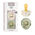 Produktbild: BIBS Boheme Schnuller 2er-Pack. BPA-frei. Kirschform Nippel, Größe 2 (6-18 Monate), Ivory/Sage