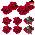 Produktbild: Outus 8 Stück Rose Blume Haarnadel Haar Clip Blume Aufstecken Blume Brosche, Rot