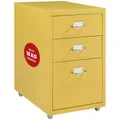 Produktbild: [en.casa] Rollcontainer Kökar Schubladenschrank Metall Aktenschrank mit 3 Schubladen Bürowagen mit Rollen für Arbeitszimmer 48 x 28 x 41 cm Gelb