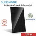 Produktbild: 200W Balkonkraftwerk Solarmodul Sunshare RAY Full Black 25% M2