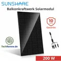 Produktbild: Sunshare RAY 200W Balkonkraftwerk Solarmodul Full Black inkl. M2 MC4 Adapter