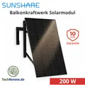 Produktbild: 200W Balkonkraftwerk Set Sunshare RAY mit Beton Halterung Full Black