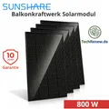 Produktbild: Balkonkraftwerk 800W Solar Set 4x Sunshare RAY 200W Balkon PV Anlage