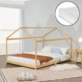 Produktbild: [en.casa] - Kinderbett Vindafjord 160x200cm Bambus Mit Matratze