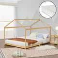 Produktbild: Kinderbett Vindafjord 160x200cm Bambus mit Matratze [en.casa]