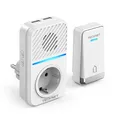 Produktbild: Funkklingel Batterielose Kabellose Türklingel mit EU-Steckdose und USB IP65 F...